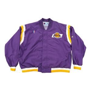 Vintage Champion Los Angeles Lakers Jacket Sz XL NBA Warm Up Authentic 80s